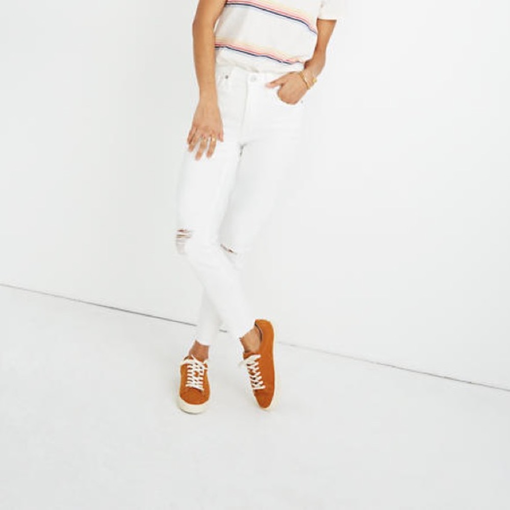Madewell 9” Skinny Crop Jeans Knee Rip 25 29